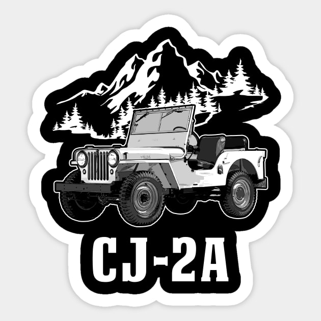 Jeep CJ-2A jeep car name Sticker by Madisen Harvey